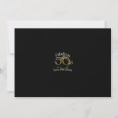 Elegante Black Gold 50 & Fabulous QR Code Verjaard Kaart (Achterkant)