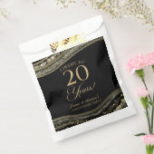 Elegante Black Gold Agaat 20e Jubileum Party Bedankzakje (Gezegeld)