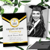 Élégante Black Gold Ceremony Invitation