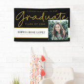 Elegante Black Gold Class van 2021 Afstuderen Foto Spandoek (Insitu)