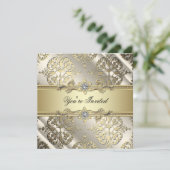 Elegante Black Gold Feest Kaart (Staand voorkant)