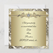 Elegante Black Gold Feest Kaart (Achterkant)