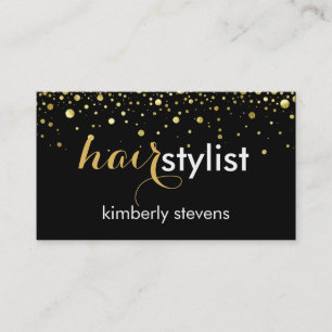 Elegante Black & Gold Glitter Visitekaartje