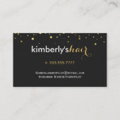 Elegante Black & Gold Glitter Visitekaartje (Achterkant)