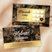 Elegante Black & Gold Glitter Waterverf Beauty Spa Klantenkaartje