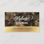 Elegante Black & Gold Glitter Waterverf Beauty Spa Klantenkaartje (Voorkant)