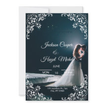 Elegante Black & Gold huwelijksuitnodiging