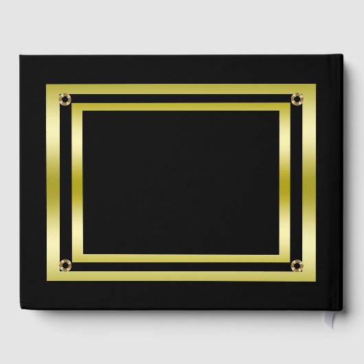 Elegante Black & Gold ingelijst Verjaardag Gastenboek (Achterkant)