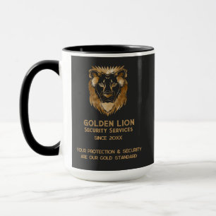 Elegante Black Gold Lion Luxe Business Logo Mok