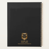 Elegante Black Gold Lion Security Services Busines Planner (Achterkant)