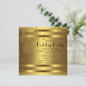 Elégante Black Gold Noël Party Invitations (Debout devant)