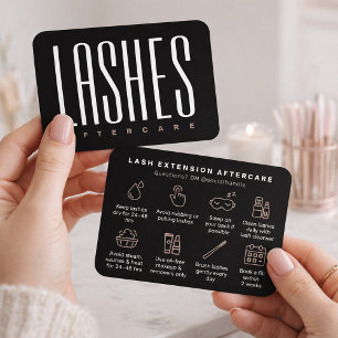 Elegante Black Lash Extension Nazorgkaart Visitekaartje