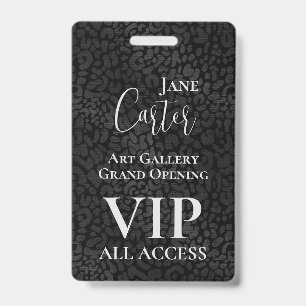 Elegante Black Leopard VIP All Access-pas Badge