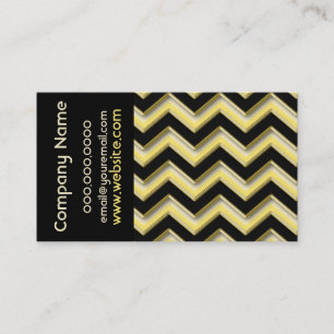 Elegante Black on Lemon Chiffon ZigZag Business Visitekaartje