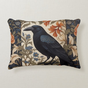 Elegante Black Raven William Morris geïnspireerd d Accent Kussen