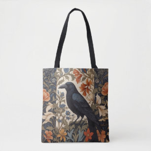 Elegante Black Raven William Morris geïnspireerd d Draagtas