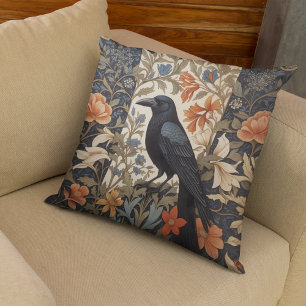 Elegante Black Raven William Morris geïnspireerd d Kussen