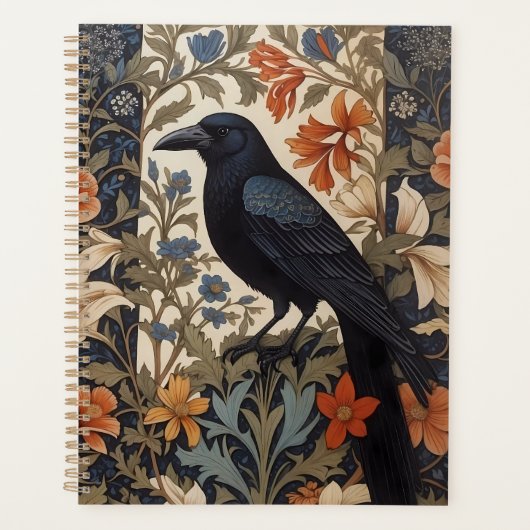 Elegante Black Raven William Morris geïnspireerd d Planner (Voorkant)