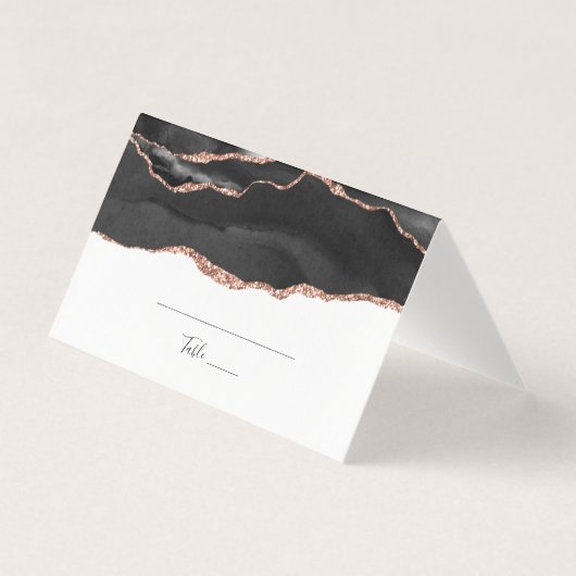 Elégante Black Rose Gold Parties scintillant pliée (Front)