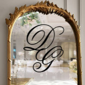 Elegante Black Script Monogram bruiloft Raamsticker