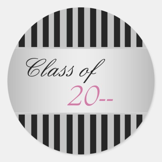 Elegante Black Stripe Afstuderen Stickers (Voorkant)