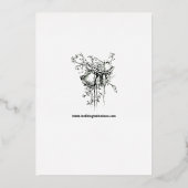 Elegante Blad- en Bloemrand Bruiloft Folie Uitnodiging (Achterkant)