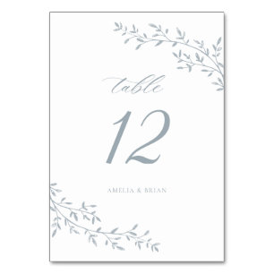 Elegante blad tak botanische stoffige blauwe bruil kaart