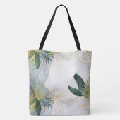 Elegante bladeren canvas tas (Achterkant)