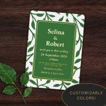 Elegante Bladeren Folie Uitnodiging