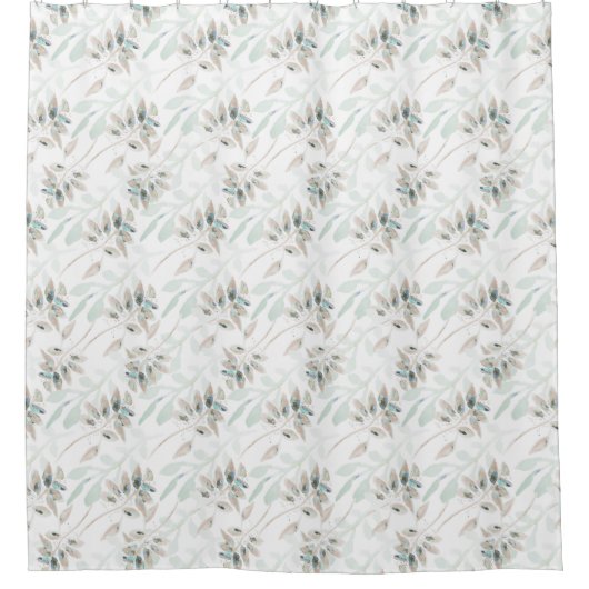 Elegante bladeren Waterverf douchegordijn (Voorkant)