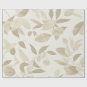 Elegante bladhaven: wit en beige behang cadeaupapier (Vlak)