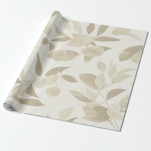 Elegante bladhaven: wit en beige behang cadeaupapier