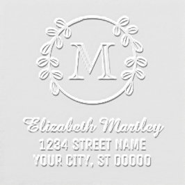 Elegante bladlijst #2 Initiele naam retouradres 