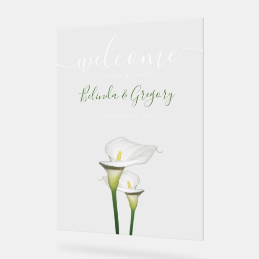 Elégante blanche Calla Lilies Mariage Affiche de b (Angle)