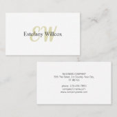 Elegante Blanco Simple Profesional Mínimo Visitekaartje (Voorkant / Achterkant)