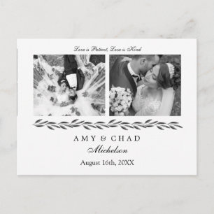 Elegante Blank en Witte bruiloft Collectie Briefkaart