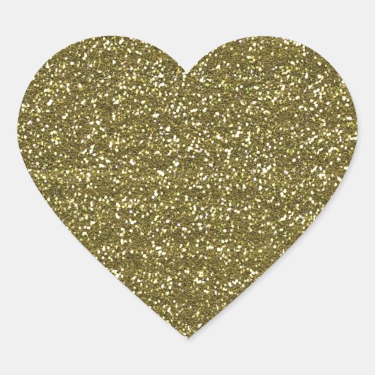 Elegante Blank Gold Glitter Seals Hart Sticker (Voorkant)