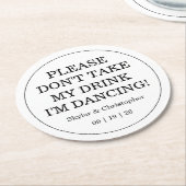 Elegante Blank & Witte bruiloft Ronde Kartonnen Onderzetter (Gebogen)