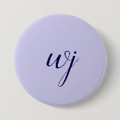 Elegante blauw aangepaste belettering initialen ronde button 7,6 cm (Voorkant)
