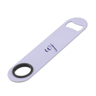 Elegante blauw aangepaste belettering initialen speed flessenopener