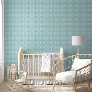 Elegante blauw behang