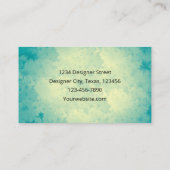 Elegante Blauw Blauwgroen Beige Waterverf Textuur Visitekaartje (Achterkant)