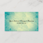 Elegante Blauw Blauwgroen Beige Waterverf Textuur Visitekaartje (Voorkant)