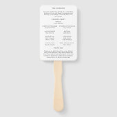 Elegante Blauw Sinaasappel Wedding Program Set van Handwaaier (Achterkant)