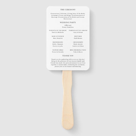 Elegante Blauw Sinaasappel Wedding Program Set van Handwaaier (Achterkant)