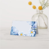 Elegante Blauw Wit Bloemen Trendy bruiloft (Achterkant)