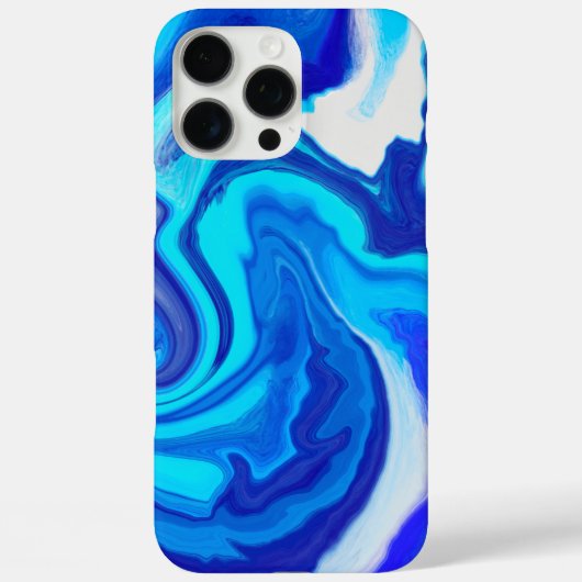 Elegante blauw & wit marmeren ontwerp telefoonhoes Case-Mate iPhone case (Achterkant)