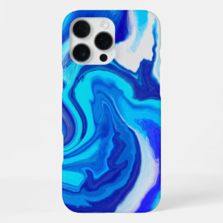 Elegante blauw & wit marmeren ontwerp telefoonhoes iPhone 16 pro max hoesje