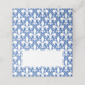 Elegante blauw-witte Fleur de Lys eettafel (Buitenkant ongevouwen)