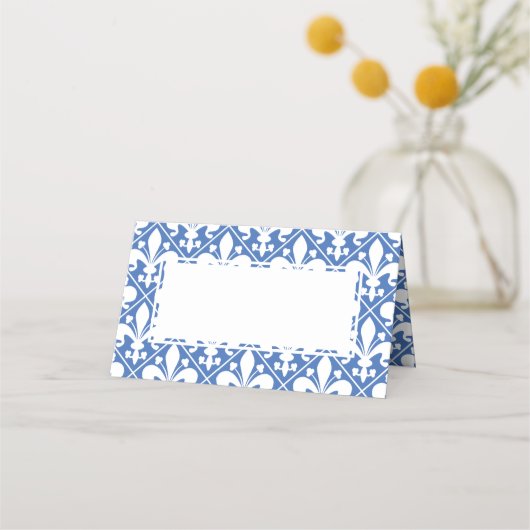 Elegante blauw-witte Fleur de Lys eettafel (Voorkant)